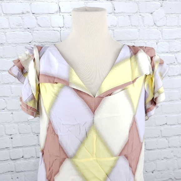 MARNI v neck diamond pattern flutter sleeve 38(it) - Picture 3 of 8